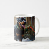 Mug Saison festive de Noël de Rottweiler (Devant droit)