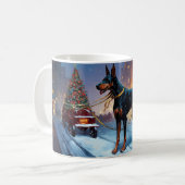 Mug Saison Festive de Noël Doberman (Devant gauche)