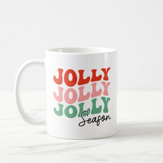 Mug Saison Jolly Jolly Saison Retro Typographie de vac (Gauche)