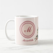 Mug Saison Russe Florals Monogramme personnalisé (Gauche)