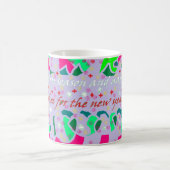 Mug Saisons salut art design vert rose rouge blanc (Centre)