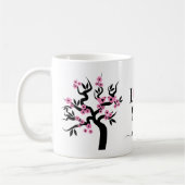 Mug Sakura cerisier Inséparable rose et fleurs (Gauche)