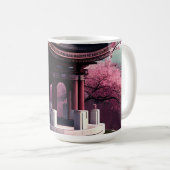 Mug Sakura Cherry Blossom Garden Shrine Pond Japonais (Devant droit)