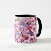 Mug Sakura rose sur la peinture Arrière - plan (Devant droit)