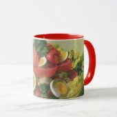 Mug Salade vintage d'oeufs et de tomates (Devant droit)