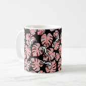 Mug Salamander Et Feuilles Rose Répétant Motif (Devant gauche)