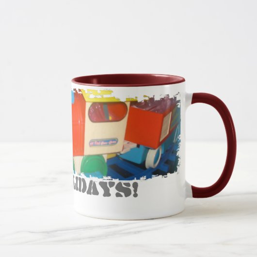 Mug Sale Bordure Ringer Mug_Happy Train de vacances (Droite)
