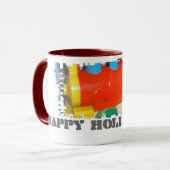Mug Sale Bordure Ringer Mug_Happy Train de vacances (Devant gauche)