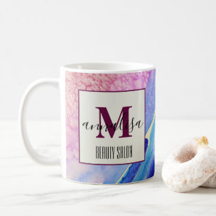 Mug Salon de beauté bleu rose Abstrait