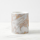 Mug Salon de beauté nom cuivre rose or marbre monogram (Centre)