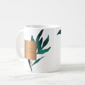 Mug Salon de beauté nom glam cuivre aquarelle feuillag (Devant gauche)