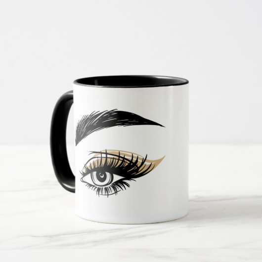 Mug Salon de beauté Pretty Eyes Maquillage Cils (Devant gauche)