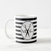 Mug Salon de coiffure de coiffeur d'initiales de (Gauche)