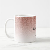 Mug Salon de coiffure Monogramme Paillettes Ombré Or R (Gauche)