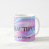 Mug salon holographique ongle femme main nails technic (Devant droit)