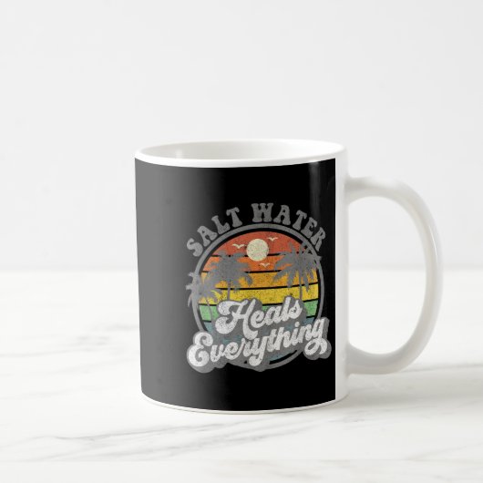Mug Salt Water Heure Tout Funny Retro Beach Femmes (Droite)