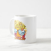 Mug Salty Beach | Soleil et palmier tropicaux (Devant gauche)