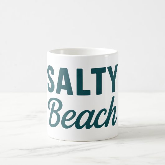 Mug Salty Beach Teal Coastal Life Ocean Graphic Print (Centre)