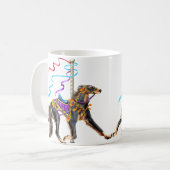Mug Saluki Carousel Noir & Tan (Devant gauche)