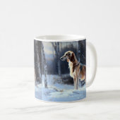 Mug Saluki Laisser neiger Noël (Devant droit)