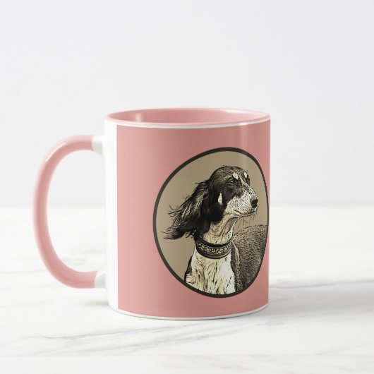 Mug Saluki rose (Gauche)