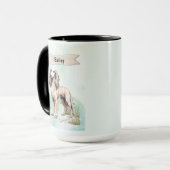 Mug Saluki Watercolor Personalized Dog (Devant gauche)