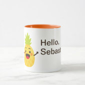 Mug Salut les amis ! Illustration de l'ananas (Centre)