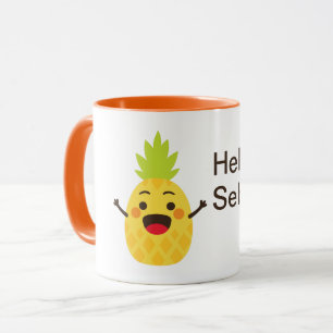 Mug Salut les amis ! Illustration de l'ananas