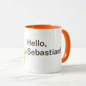Mug Salut les amis ! Illustration de l'ananas (Devant droit)