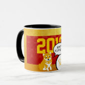 Mug Salutation de chiot d'année de 2018 chiens dans la (Devant gauche)