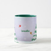Mug Salutation de Noël des cardinaux d'hiver (Centre)