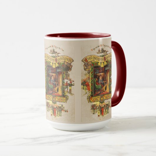 Mug Salutation de Noël Vintage (Devant droit)