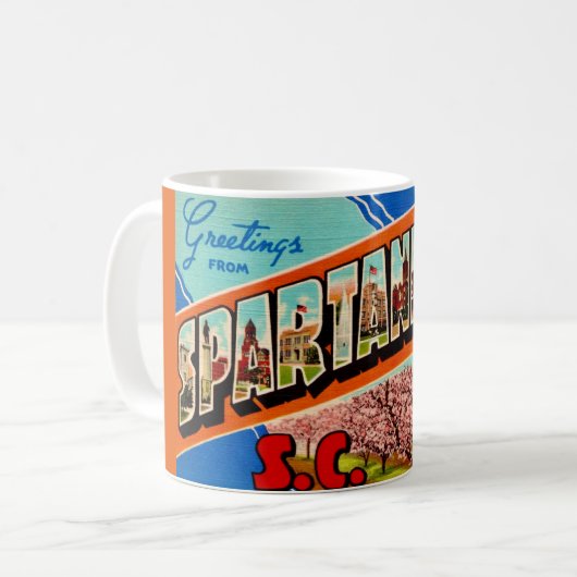 Mug Salutation de Spartanburg SC (Devant gauche)