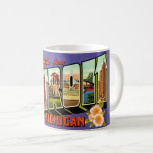 Mug Salutation Rétro Détroit Michigan