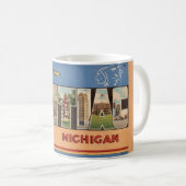 Mug Salutation Rétro Pontiac Michigan (Devant droit)