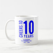 Mug Salutations à 10 ans d'anniversaire d'affaires (Gauche)
