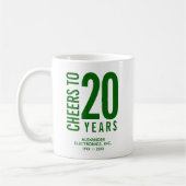 Mug Salutations à 20 ans d'affaires Anniversaire café  (Gauche)