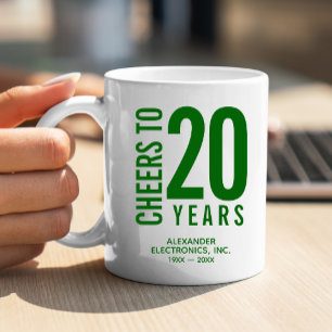 Mug Salutations à 20 ans d'affaires Anniversaire café