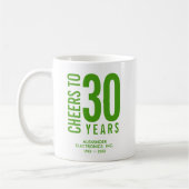 Mug Salutations à 30 ans d'anniversaire d'affaires (Gauche)