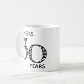 Mug Salutations à 30 ans Noir Blanc 30e anniversaire (Devant gauche)