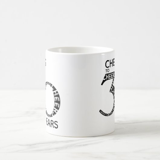 Mug Salutations à 30 ans Noir Blanc 30e anniversaire (Centre)