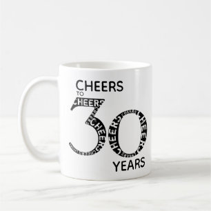 Mug Salutations à 30 ans Noir Blanc 30e anniversaire
