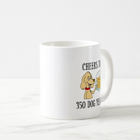 Mug Salutations À 350 Chiens Années 50e Anniversaire (Devant droit)