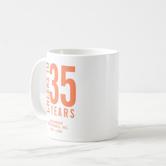Mug Salutations à 35 ans d'anniversaire d'affaires (Devant gauche)