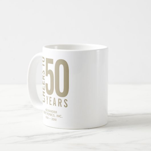 Mug Salutations à 50 ans anniversaire d'affaires (Devant gauche)