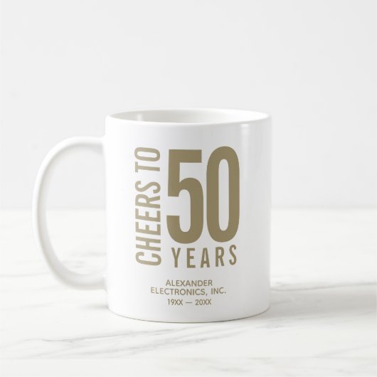 Mug Salutations à 50 ans anniversaire d'affaires (Gauche)