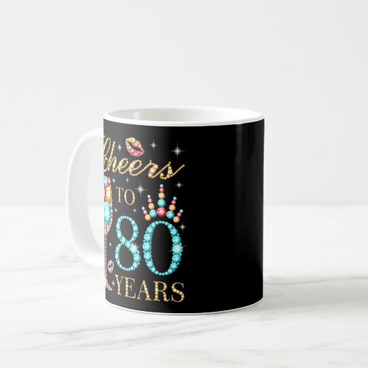 Mug Salutations À 80 Ans 80 80 (Devant gauche)