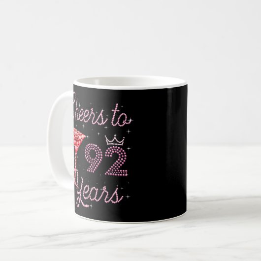 Mug Salutations À 92 Ans 92Ème 92 Anniversaire (Devant gauche)