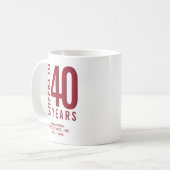 Mug Salutations à l'anniversaire d'affaires de 40 ans (Devant gauche)