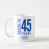 Mug Salutations à l'anniversaire d'affaires de 45 ans (Gauche)